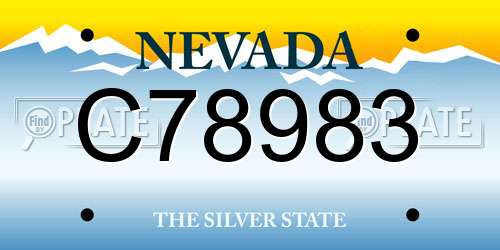 C78983 Nevada License Plate