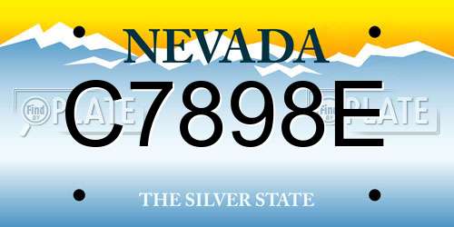 C7898E Nevada License Plate