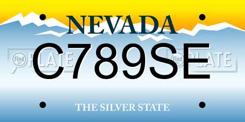 C789SE Nevada License Plate