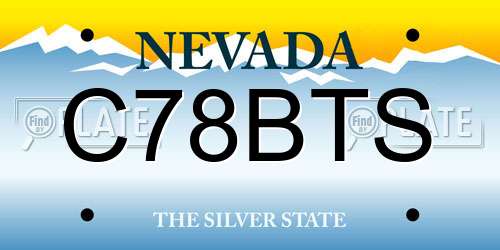 C78BTS Nevada License Plate