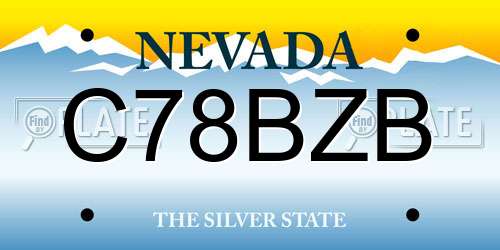 C78BZB Nevada License Plate