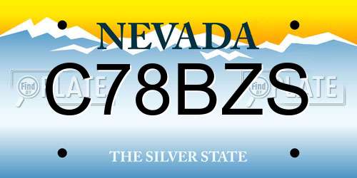 C78BZS Nevada License Plate