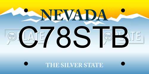 C78STB Nevada License Plate
