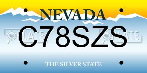 C78SZS Nevada License Plate