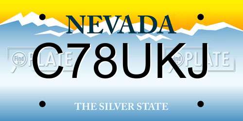 C78UKJ Nevada License Plate