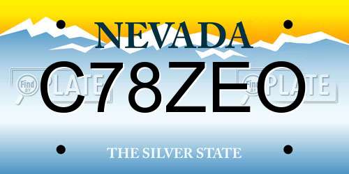C78ZEO Nevada License Plate