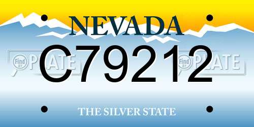 C79212 Nevada License Plate