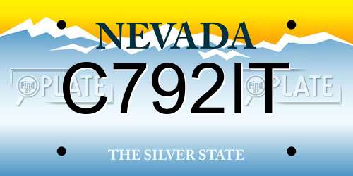 C792IT Nevada License Plate