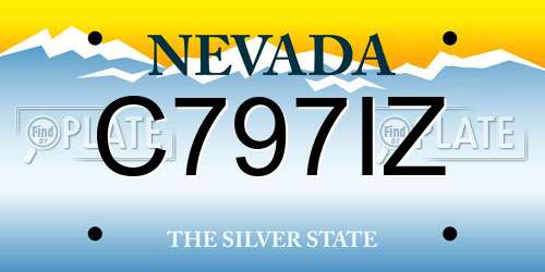 C797IZ Nevada License Plate