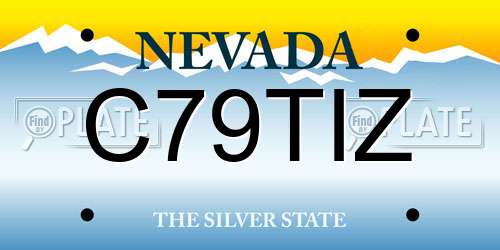 C79TIZ Nevada License Plate