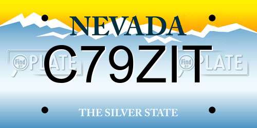 C79ZIT Nevada License Plate