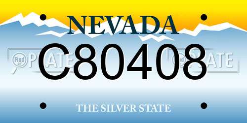 C80408 Nevada License Plate