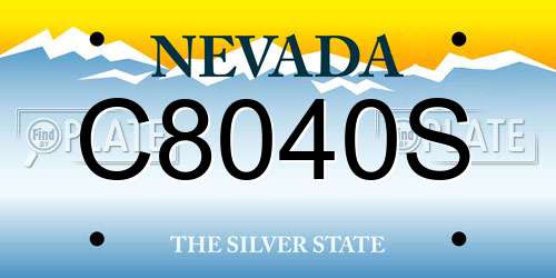 C8040S Nevada License Plate