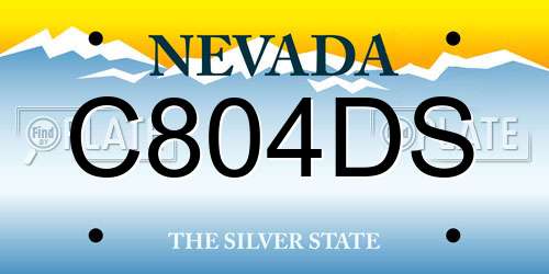 C804DS Nevada License Plate