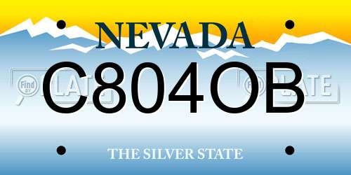 C804OB Nevada License Plate