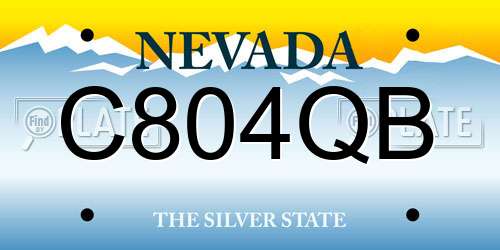 C804QB Nevada License Plate
