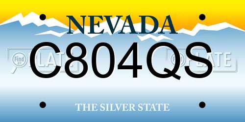 C804QS Nevada License Plate