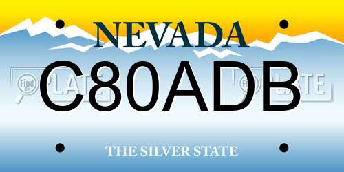 C80ADB Nevada License Plate