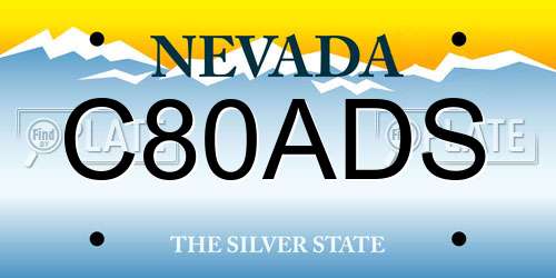 C80ADS Nevada License Plate