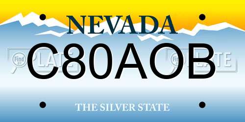 C80AOB Nevada License Plate