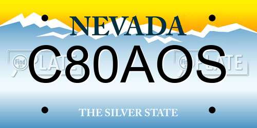 C80AOS Nevada License Plate