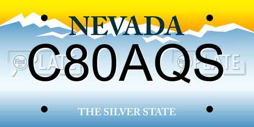 C80AQS Nevada License Plate