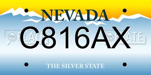 C816AX Nevada License Plate