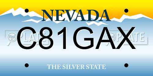 C81GAX Nevada License Plate