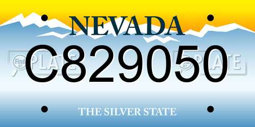 C829050 Nevada License Plate