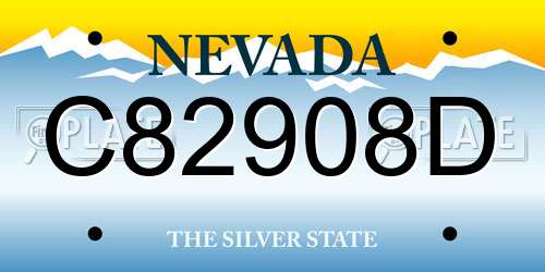 C82908D Nevada License Plate