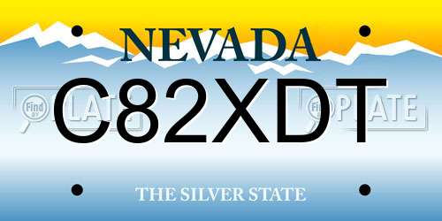 C82XDT Nevada License Plate