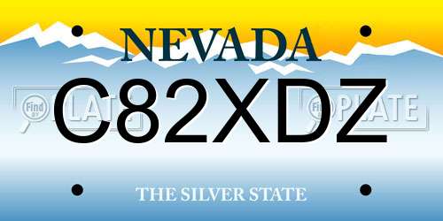 C82XDZ Nevada License Plate