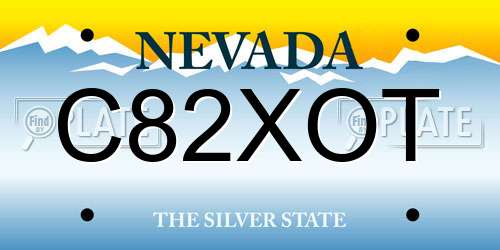 C82XOT Nevada License Plate