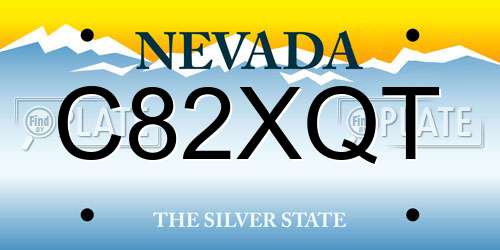 C82XQT Nevada License Plate