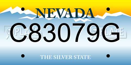 C83079G Nevada License Plate