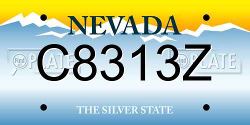 C8313Z Nevada License Plate