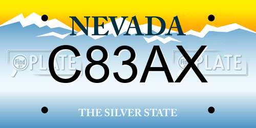 C83AX Nevada License Plate