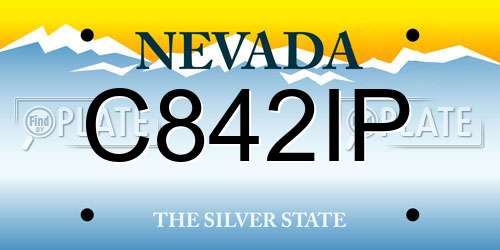C842IP Nevada License Plate