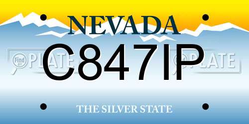 C847IP Nevada License Plate