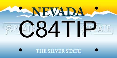 C84TIP Nevada License Plate
