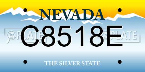 C8518E Nevada License Plate