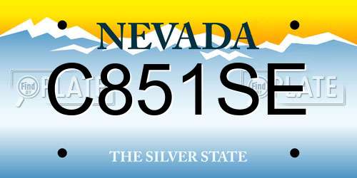 C851SE Nevada License Plate