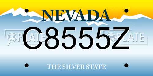 C8555Z Nevada License Plate