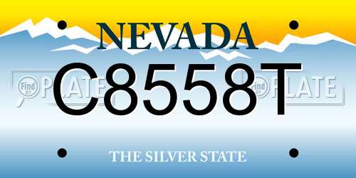 C8558T Nevada License Plate