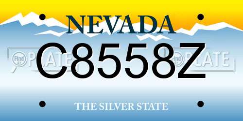C8558Z Nevada License Plate