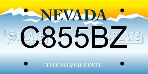 C855BZ Nevada License Plate