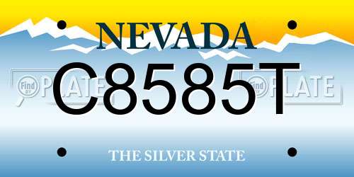 C8585T Nevada License Plate