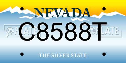 C8588T Nevada License Plate