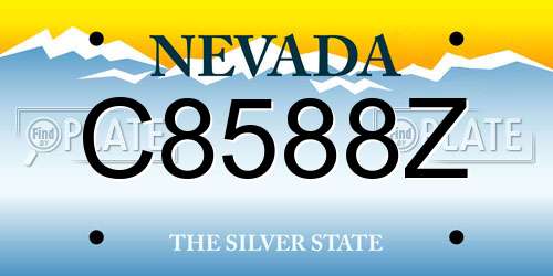 C8588Z Nevada License Plate