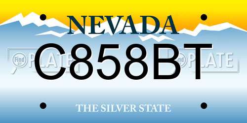 C858BT Nevada License Plate